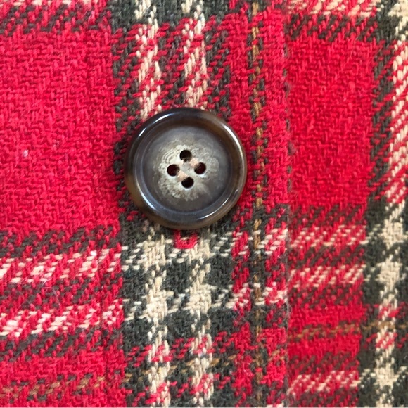 Vintage red tartan plaid wool hunting jacket button front amazing condition - Picture 6 of 9